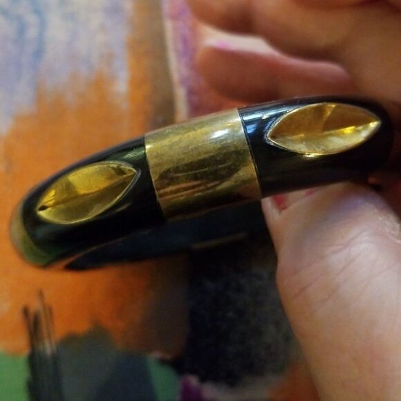 GORGEOUS VINTAGE BAKELITE &  BRASS BRACELET - Picture 4 of 6